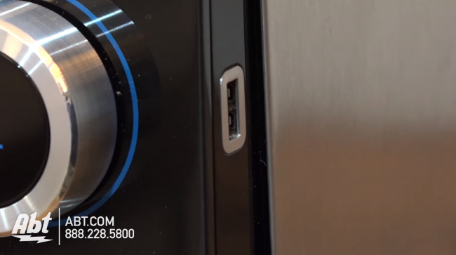 You can pull in recipes by using the USB port on the side of the oven.