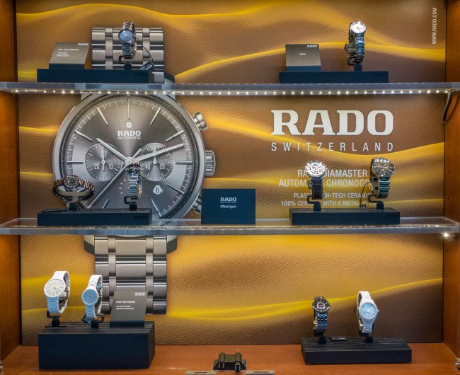 RADO Watches on display at the ABT Time Boutique. 
