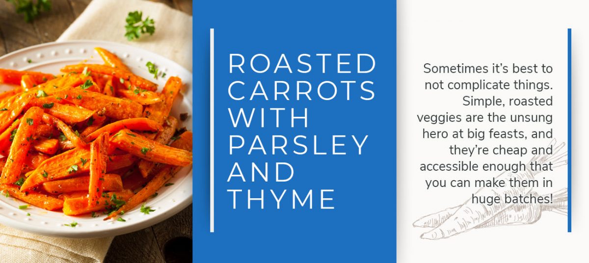 roasted carrots with parsley thyme graphic
