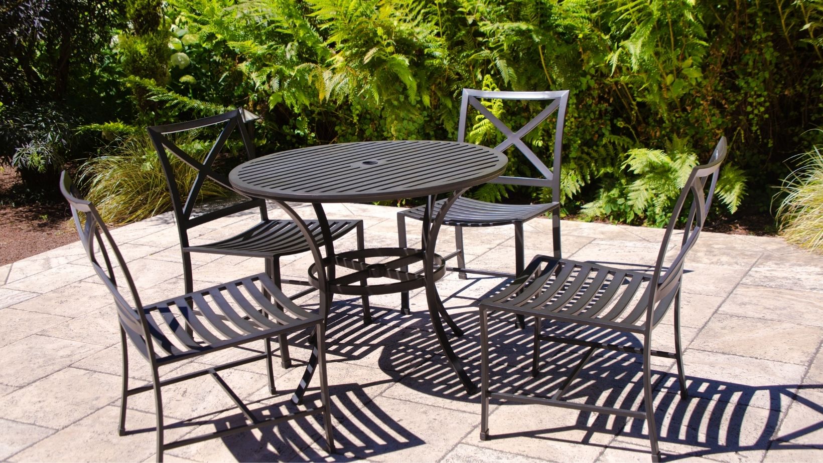 backyard makeover patio table and chairs