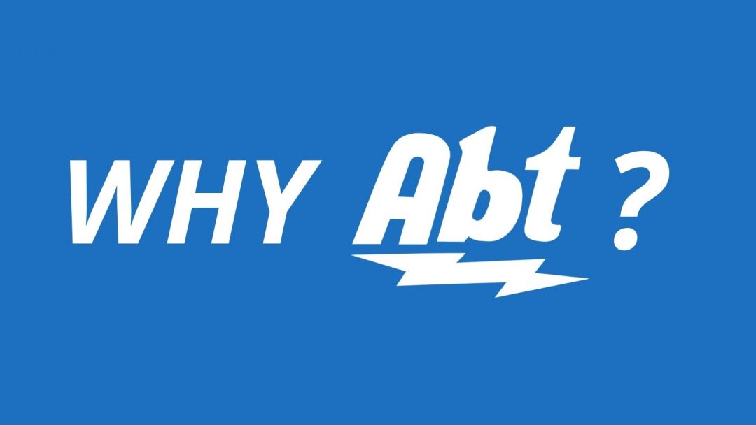 Blue banner with Abt logo
