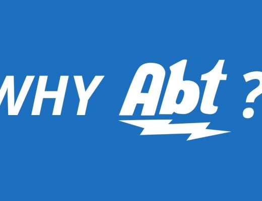 Blue banner with Abt logo