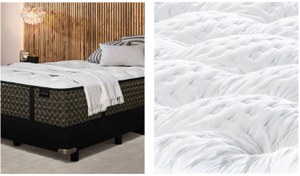 Aireloom Night Stars Luxury Firm Mattress Bed and zoom in on Plush Weave