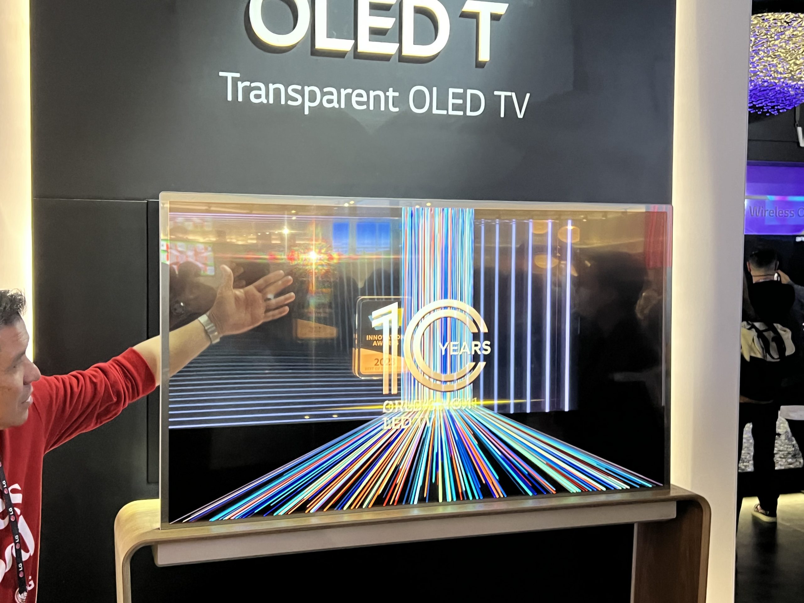 LG OLED T transparent screen on display