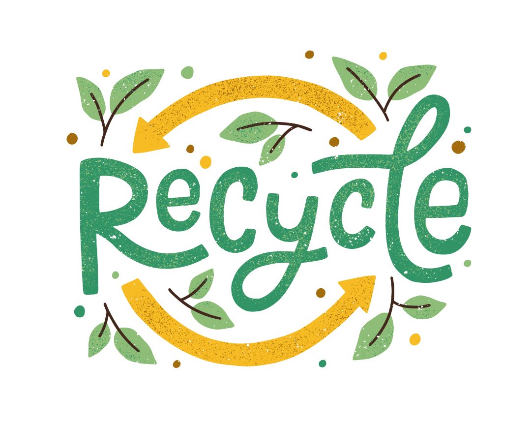 decorative recycling picture with leaves.