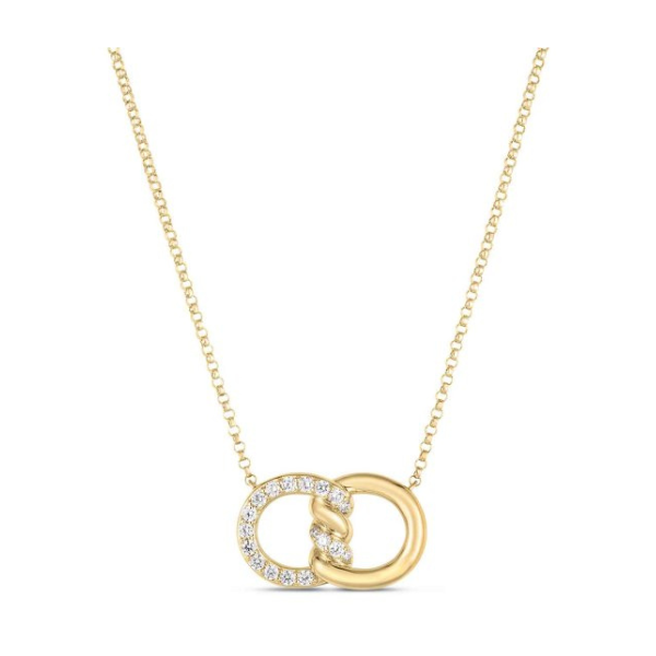 Roberto Coin Cialoma Necklace with Diamonds in 18K Yellow Gold