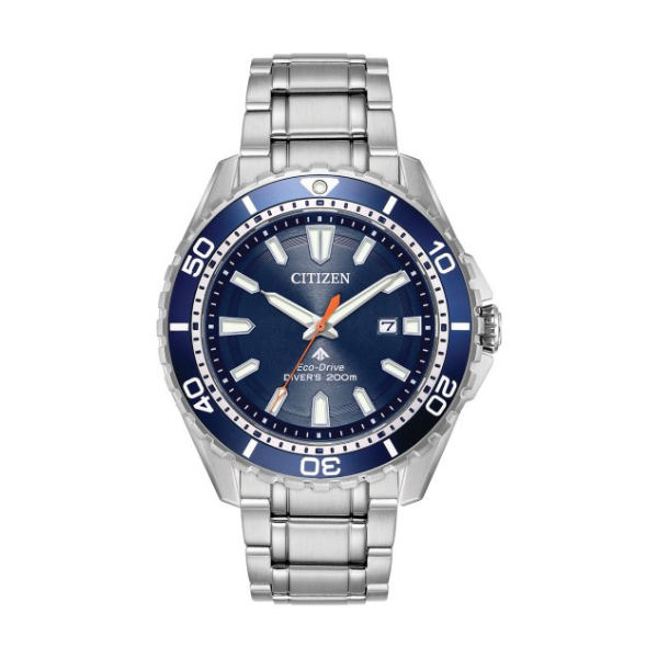 Citizen Eco-Drive Promaster Diver 45mm Watch w/ Azure Blue w/ Silver-Tone Stainless Steel Bracelet